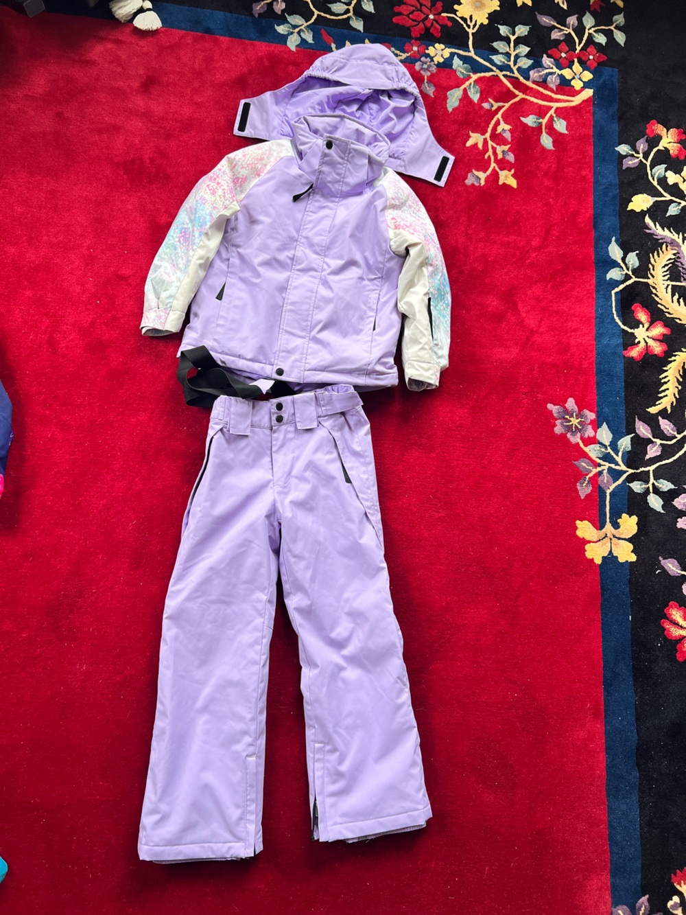 Vector Kids Lavender Winter Ski Set - Hooded Jacket & Snow Pants Size EU 120 cm